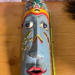 Vintage Colorful Hand-Painted Tribal Mask